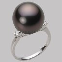 ブラック パール リング 指輪 14mm 黒蝶 真珠 リング PT900 プラチナ レディース NB00014R22BK0D02P4 ムーンレーベル Moon ...