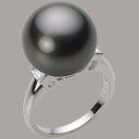 ブラック パール リング 指輪 14mm 黒蝶 真珠 リング PT900 プラチナ レディース NB00014R23BK0D03P4 ムーンレーベル Moon ...