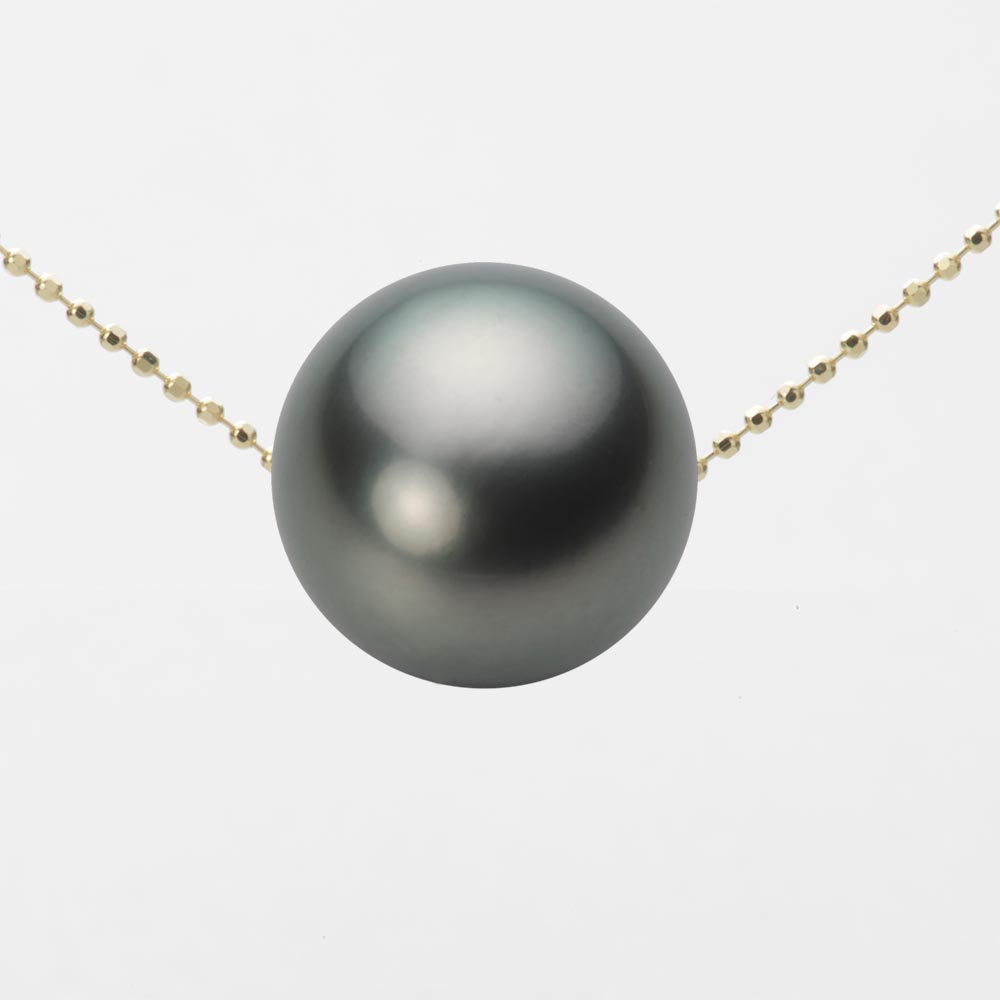 ブラック パール ネックレス 一粒 14mm 黒蝶 真珠 ペンダント K18 イエローゴールド 18金 レディース NB00014R23DG0B01YS ムーンレーベル Moon Label