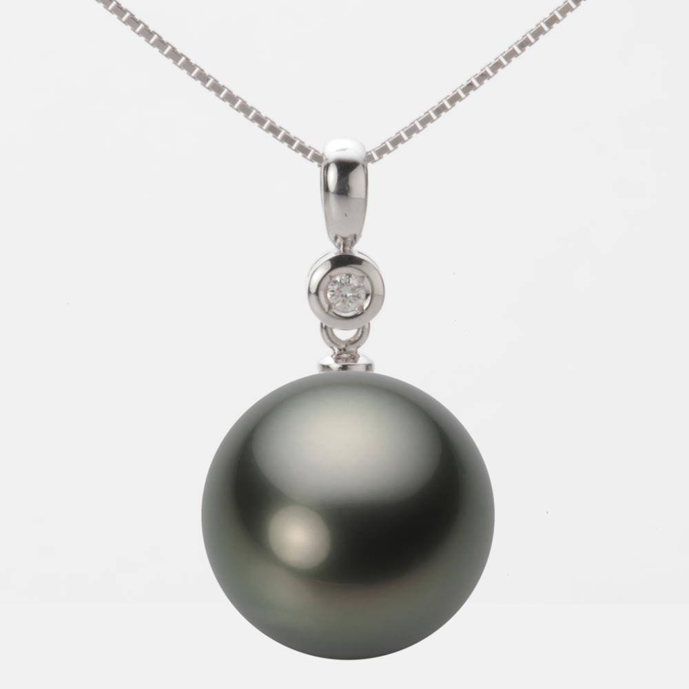 ブラック パール ペンダント トップ 14mm 黒蝶 真珠 ペンダント トップ K18WG ホワイトゴールド 18金 レディース NB00014R23PC0725W0-T ムーンレーベル Moon Label