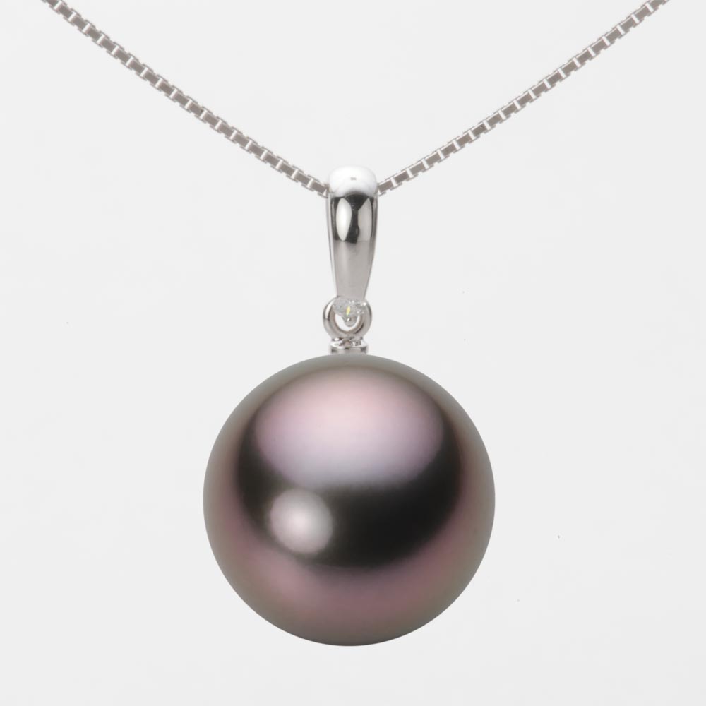 ブラック パール ペンダント トップ 14mm 黒蝶 真珠 ペンダント トップ K18WG ホワイトゴールド 18金 レディース NB00014R23RB01500W-T ムーンレーベル Moon Label