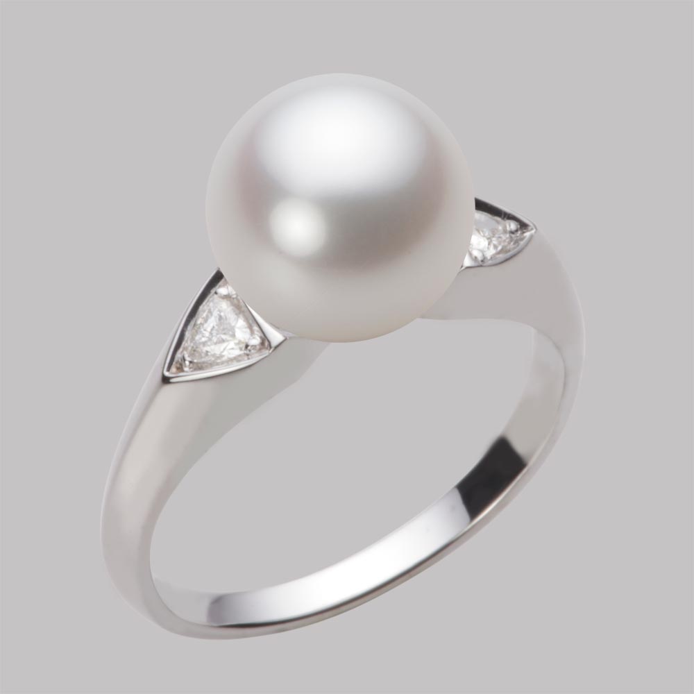 南洋真珠 パール リング 指輪 9mm 白蝶 真珠 リング PT900 プラチナ レディース NW00009R13WH0D01P9 ムーンレーベル Moon Label