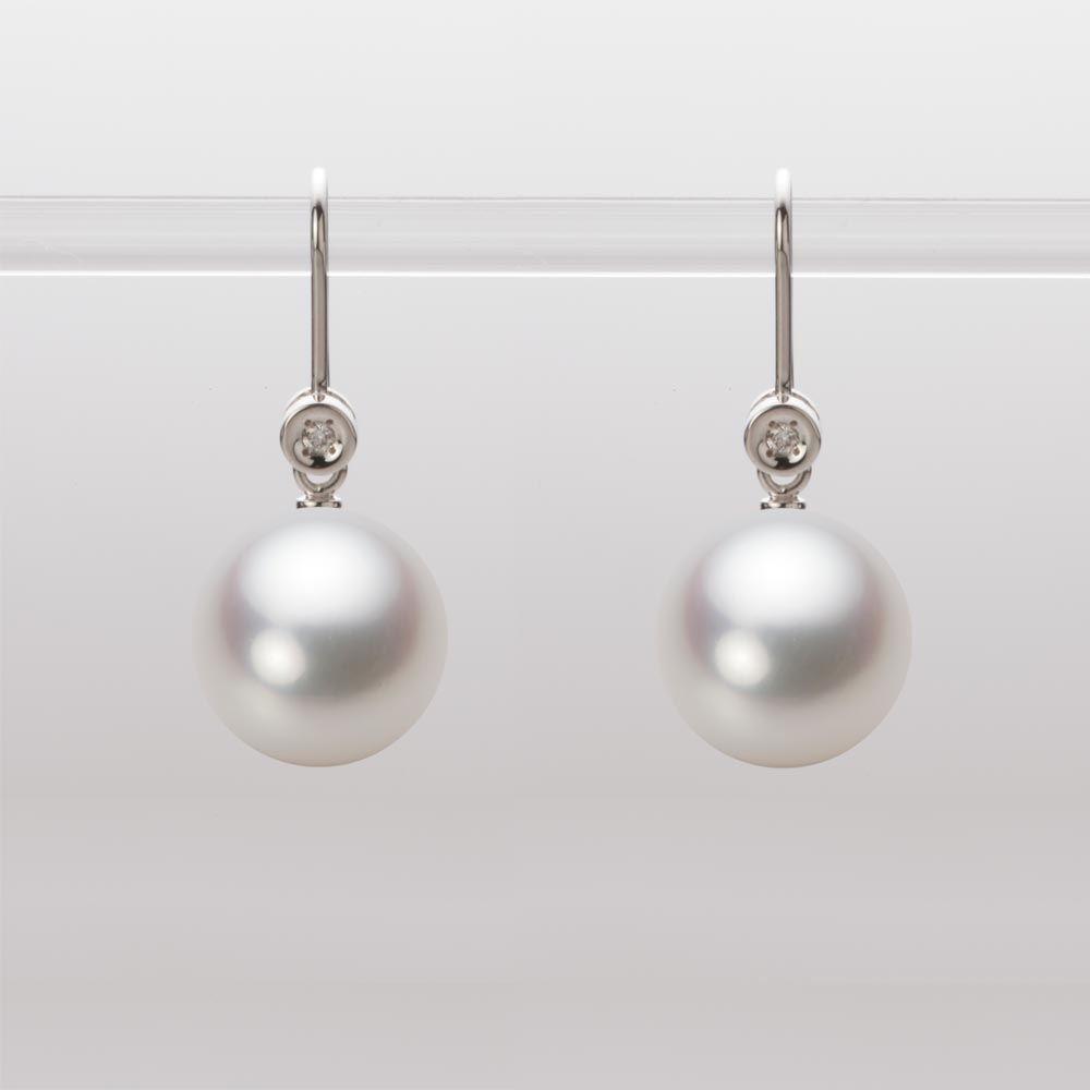 南洋真珠 パール ピアス 10mm 白蝶 真珠 ピアス K18WG ホワイトゴールド 18金 レディース NW00010R11WH0885W0 ムーンレーベル Moon Label