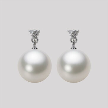 パール ピアス 10mm 白蝶 真珠 ピアス K18WG ホワイトゴールド レディース NW00010R23WH0617W0 ムーンレーベル Moon Label