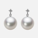 南洋真珠 パール ピアス 12mm 白蝶 真珠 ピアス K18WG ホワイトゴールド 18金 レディース NW00012R11WH0514W0 ムーンレーベル ...