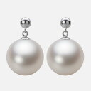 南洋真珠 パール ピアス 14mm 白蝶 真珠 ピアス PT900 プラチナ レディース NW00014R13WH0PA11P ムーンレーベル Moon Lab...