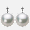 南洋真珠 パール ピアス 15mm 白蝶 真珠 ピアス K18WG ホワイトゴールド 18金 レディース NW00015R21WH0514W0 ムーンレーベル ...