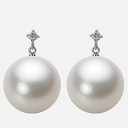 南洋真珠 パール ピアス 15mm 白蝶 真珠 ピアス K18WG ホワイトゴールド 18金 レディース NW00015R22WH0514W0 ムーンレーベル ...
