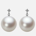 南洋真珠 パール ピアス 15mm 白蝶 真珠 ピアス K18WG ホワイトゴールド 18金 レディース NW00015R23WH0514W0 ムーンレーベル ...