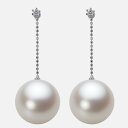 南洋真珠 パール ピアス 15mm 白蝶 真珠 ピアス K18WG ホワイトゴールド 18金 レディース NW00015R23WH0808W0 ムーンレーベル ...