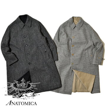 ANATOMICA アナトミカ SINGLE RAGRAN 2 シングルラグラン 2 バルマカーンコート ステンカラーコート リバーシブル ギャバジン ツイード ハリスツイード Harris Tweed シャワープルーフ 撥水性 2way メンズ MADE IN JAPAN 日本製