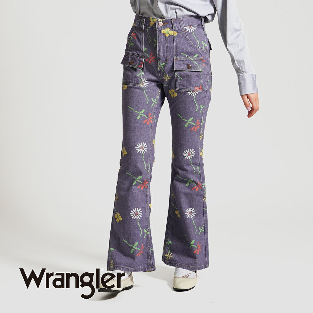 Wrangler ラングラー ブッシュ フレアーパンツ ブッシュパンツ ジーンズ デニムパンツ フラワープリント 花柄 フレアパンツ ブーツカット