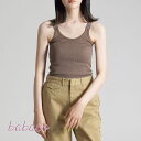 【まとめ買いで20％OFFクーポン対象】babaco ババコ Fine Ribbed Cotton Camisole ファイン リブ コットン キャミソール レディース インナーウェア トップス BA01-CR6