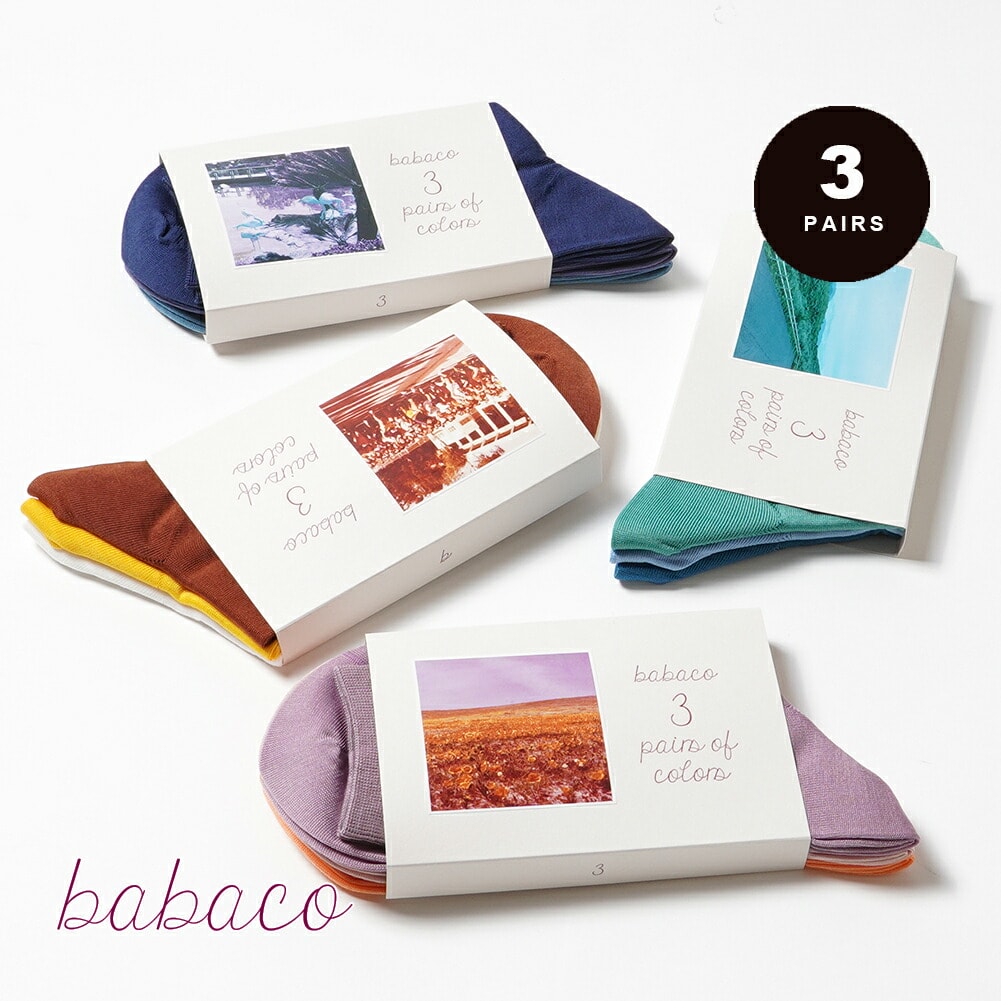 babaco ХХ 3Pairs Of Colors 3ڥ  顼 ǥ  å BA02-BN3A BA02-BN3B BA02-BN3C BA02-BN3D WOMENS