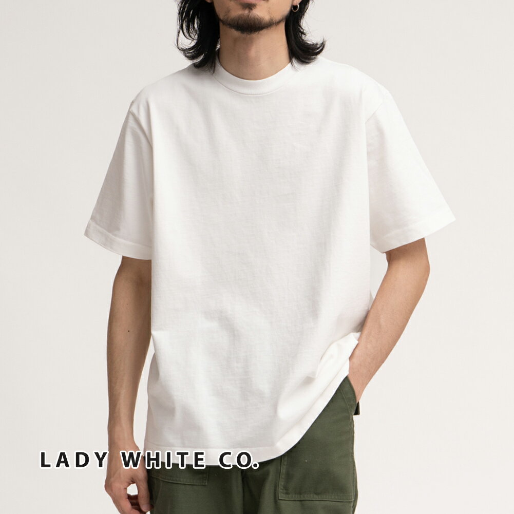 【P10倍】レディホワイト Lady White Co ラグビー Tシャツ LW130T RUGBY T-SHIRT TEE 半袖 白T アメリカ製