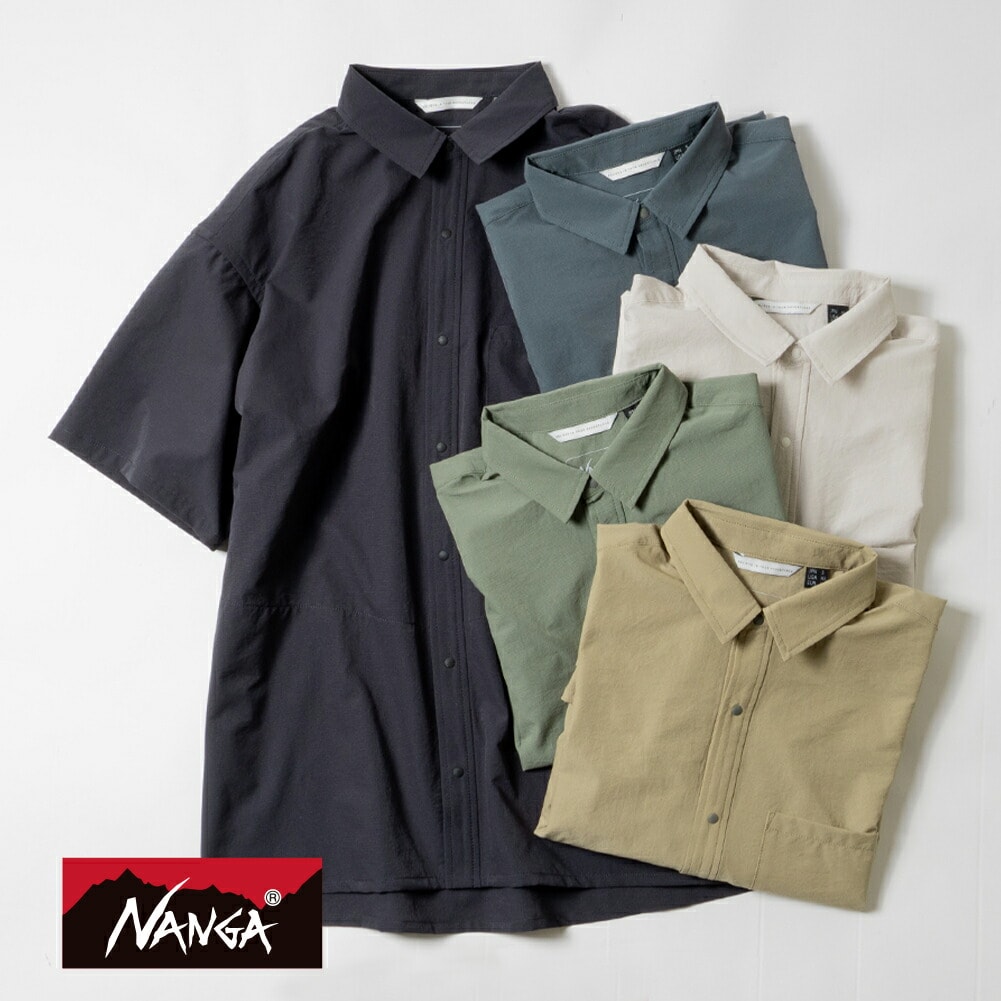 NANGA(ナンガ)/ DotAir COMFY S/S SHIRT(ドットエアー S/S シャツ) ドットエア 開襟 シャツ 半袖シャツ..