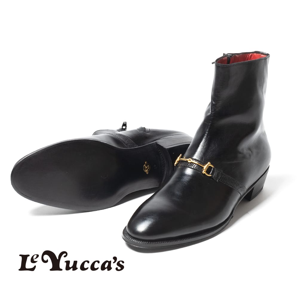 【500円OFFクーポン対象!期間限定!】Le Yucca's(レユッカス)/Side zip boots(サイドジップブーツ)/メンズ man Last HRM LIZARD レザー シューズ 革靴 本革 メンズ エンツォ ボナフェ Enzo Bonaffe イタリア製