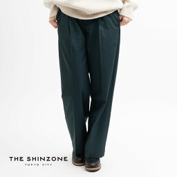 【10%OFFクーポン対象】【返品交換送料無料】Shinzone(シンゾーン)/TW SLACKS(TW スラックス)/レディース ボトムス ハイウエスト エクリュ グリーン ネイビー made in japan 日本製 23AMSPA05