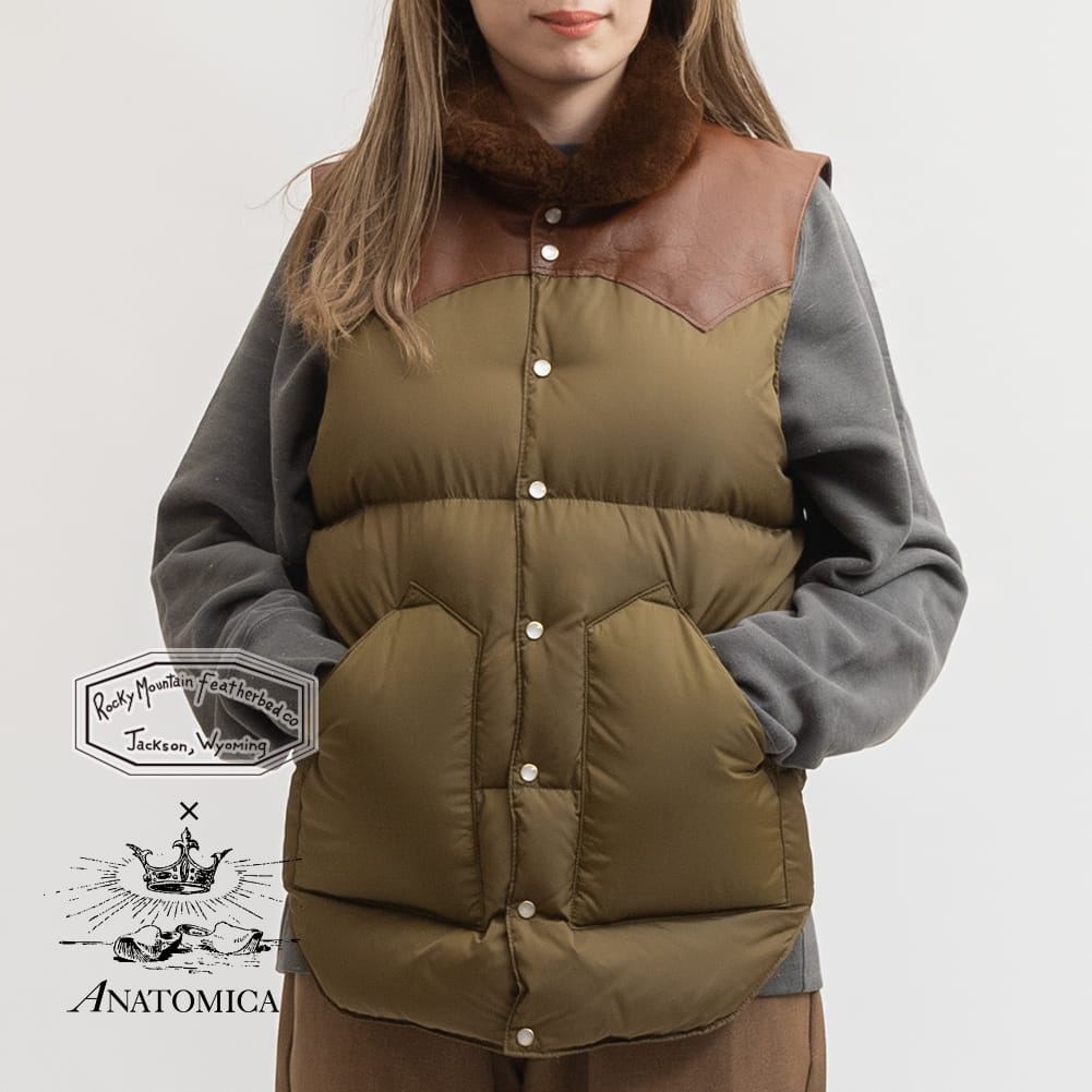 ロッキーマウンテンフェザーベッド ダウンベスト レディース ANATOMICA(アナトミカ)/CHRISTY VEST for ANATOMICA(クリスティ ベスト アナトミカ)/Rocky Mountain Featherbed ロッキー マウンテン フェザーベッド 別注 ダウンベスト メンズ レディース ユニセックス 日本製 530-582-38