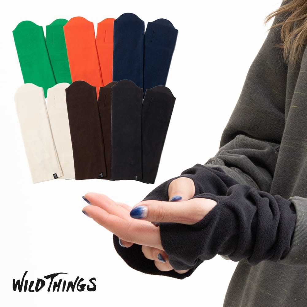 メール便対応 WILD THINGS(ワイルド シングス)POLARTEC Micro Fleece FINGERLESS(ポーラテック マイクロ フリース フィンガーレス)アームウォーマー グローブ 手袋 防寒 レディース