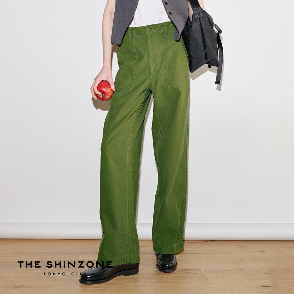 Shinzone(シンゾーン)/WASHED BAKER PANTS(ウォッシュド ベイカー パンツ)/ボトムス レディース 24MMSPA03 KHAKI NAVY 日本製