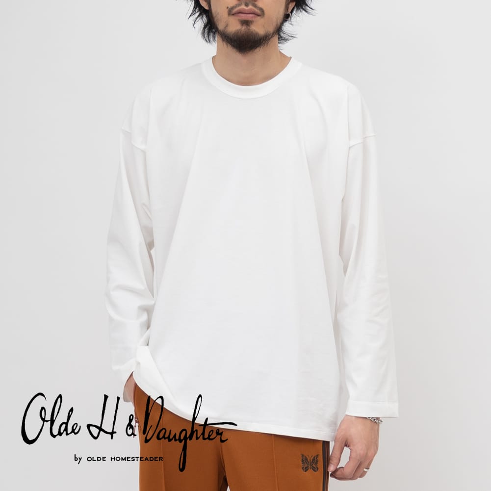 Olde H＆Daughter(オールドエイチアンドドーター)/SUVIN PLAIN STICH CREW NECK LONG SLEEVE(スビン プレイン ステッチ クルーネック ロングスリーブ)/ユニセックス カットソー 長袖 Tシャツ 日本製 MADE IN JAPAN UG006R