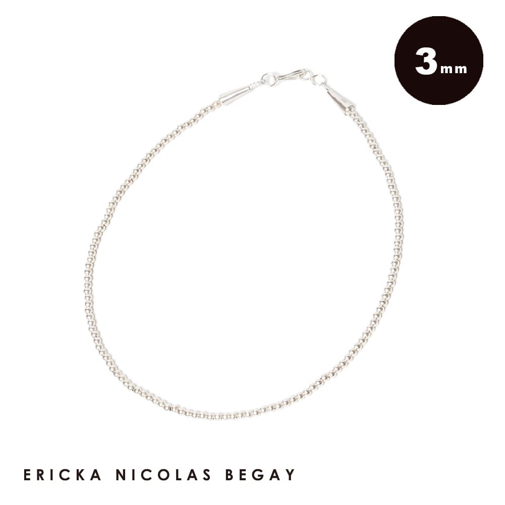 ERICKA NICOLAS BEGAY エリッカニコラスビゲイ シルバー ネックレス 3mm ナバホ インディアンジュエリー ナバホパール シルバーパール