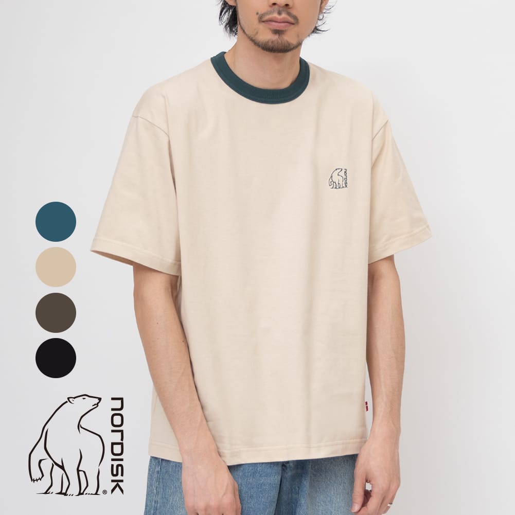 NORDISK(ノルディスク)/OG COTTON EMBROIDERY LOGO TSHIRT(オーガニック コットン エンブロイダリー ロゴ Tシャツ)/NU11301 メンズ アウトドア 半袖 ティーシャツ TEE 白くま BEIGE BLACK KHAKI MADAM BLUE WHITE 日本製