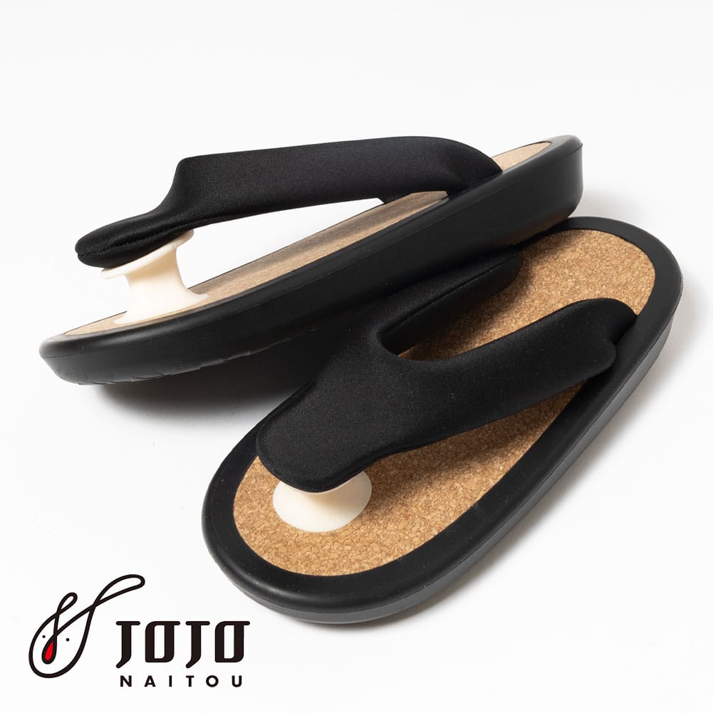 【返品交換送料無料】JOJO Naitou ジョジョ ない藤 サンダル 草履 黒 白 コルク ビーサン メンズ レディース CLASSICS 定番 BEACH SANDAL