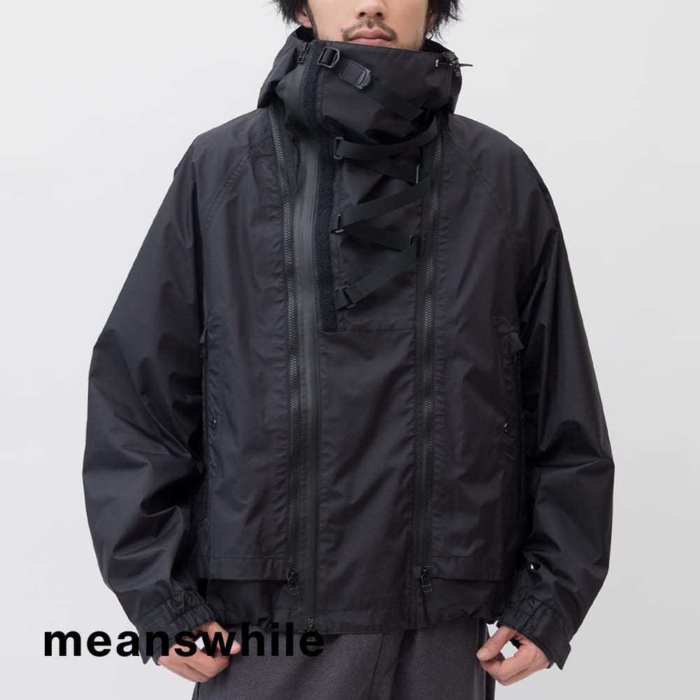 ʸ̵meanswhile(ߡ󥺥磻)Air Circulation System Rain Jacket( 졼 ƥ 쥤 㥱å) Ĵ եդ Ĵ  ɿ 쥤󥳡 쥤󥸥㥱å ٥ Ĺµ 