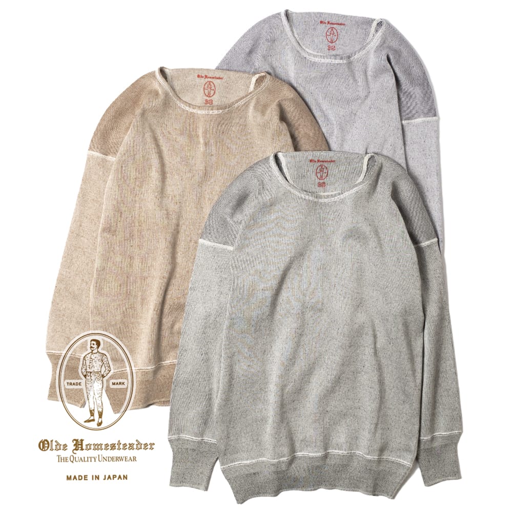 オールドホームステッダー Olde Homesteader Interknit Rib Crew Neck Long Sleeve インターニットリブ クルーネック ロングスリーブ Tシャツ カットソー ロンT メンズ オーセンティックシャツ 肌着 US004