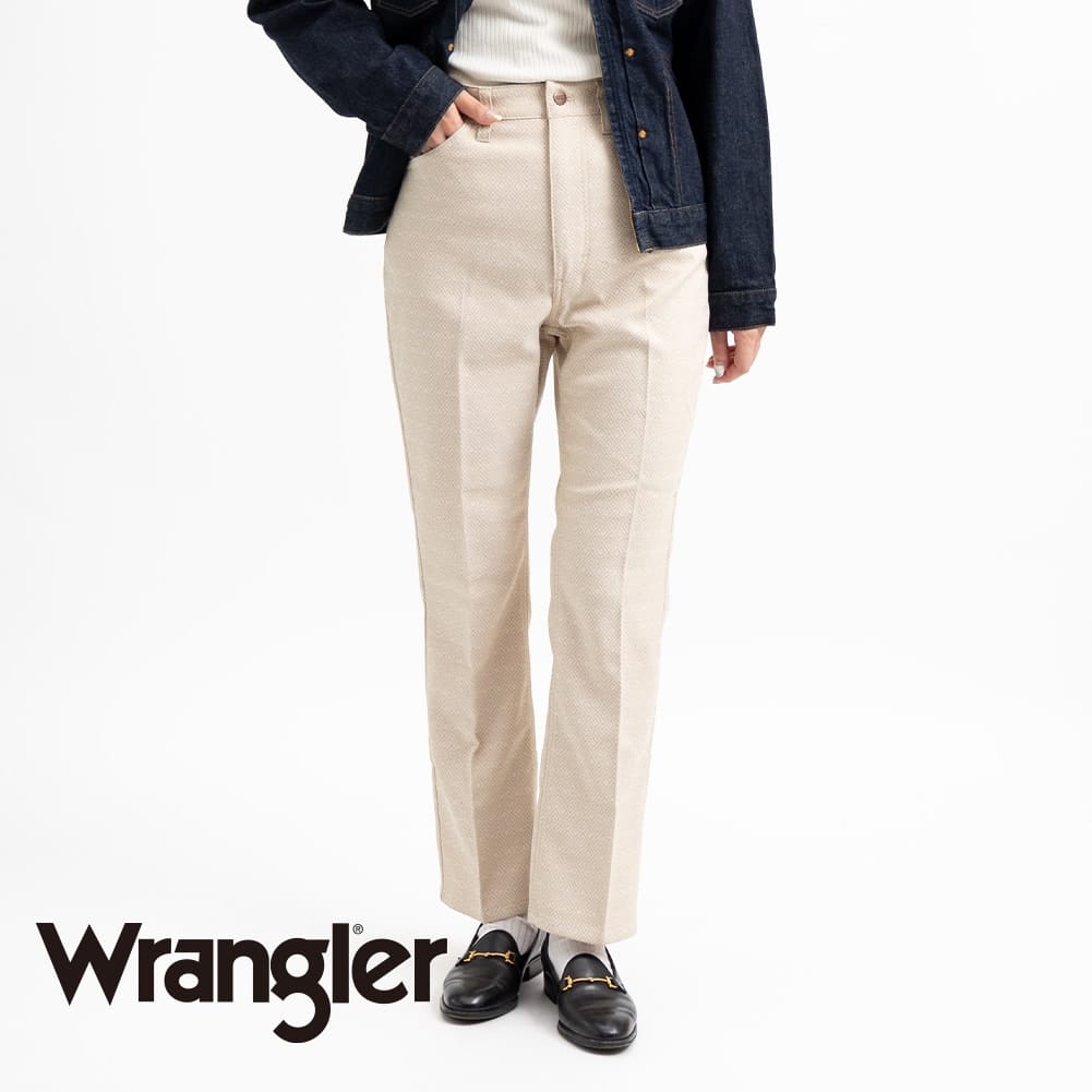 Wrangler ラングラー WRANCHER ランチャー フレアードレスパンツ レディース フレアパンツ センタープレス 柄 ジオメトリック ギフト