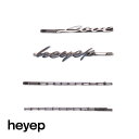 heyep(ヘイップ) Logo&Rhinestone Hair Pins 4 Piece Set(ロゴ&ラインストーン ヘアピン セット) ヘアアクセサリー ...