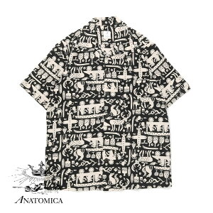 【返品交換送料無料】ANATOMICA(アナトミカ)EZO SHIRT(エゾ シャツ)25SS オープンカラー 開襟 オープンカラーシャツ 開襟シャツ 半袖 半袖シャツ コットンシフォン 蝦夷 蝦夷地 北海道 総柄
