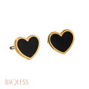 Baqless(バックレス)/Amity Noir Heart Gold(アミティ ノワール ハート ゴールド)/ピアス キャッチレスピアス 落ちない ストレス...