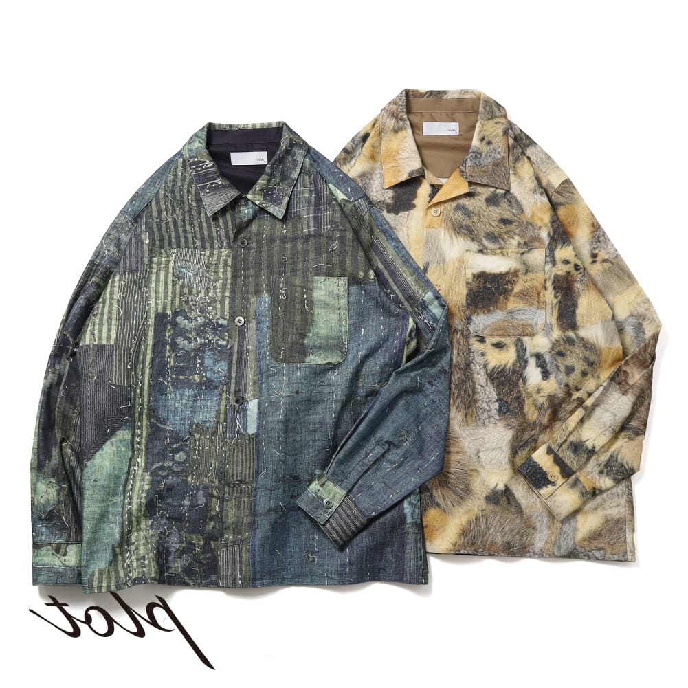 【20%OFFクーポン対象】TOLQ(トルク)Printed Open Collar Shirts(プリンテッド オープンカラーシャツ )プリントネル プリネル...