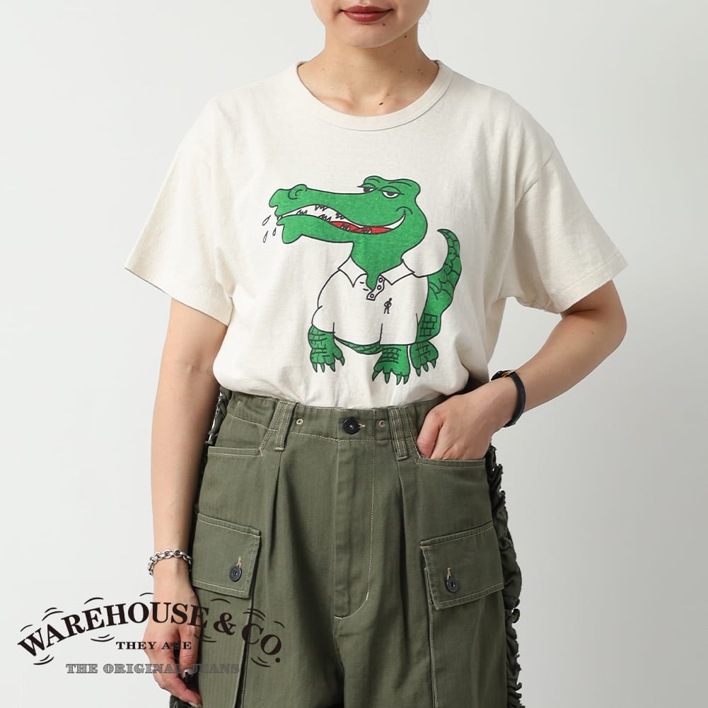 【返品交換送料無料】WAREHOUSE(ウエアハウス)Lot 4064 CROCODILE(Lot 4064 クロコダイル)セコハン Tシャツ 半袖 クルーネッ...
