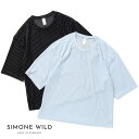 【10%OFFクーポン対象】【返品交換送料無料】SIMONE WILD(シモーネワイルド)/RIB Oversized Tee(リブ オーバーサイズ ティー)/レディース トップス Tシャツ リブTシャツ シアー