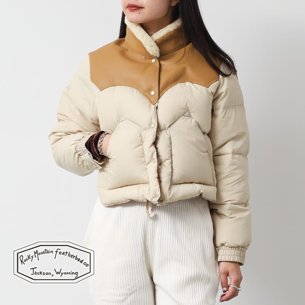 【返品交換送料無料】Rocky Mountain Featherbed (ロッキーマウンテン フェザーベッド) ANNELLE JACKET (アニールジャケット) ダウン ダウンジャケット アウター レディース ムートン レザー