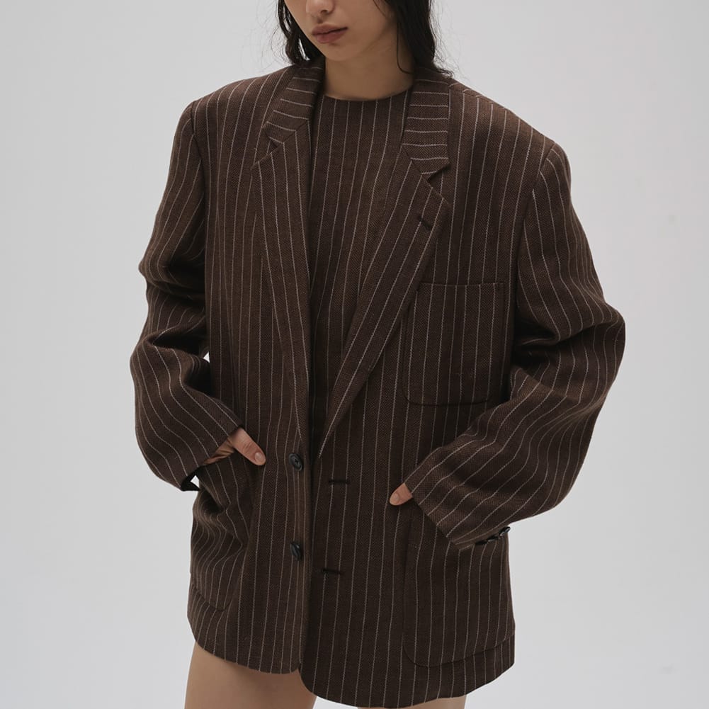 【返品交換送料無料】TODAYFUL(トゥデイフル)/Boyfriend Stripe Linen Jacket(ボーイフレンド ストライプ リネンジャケット)/2026春夏 春アウター テーラード カジュアル