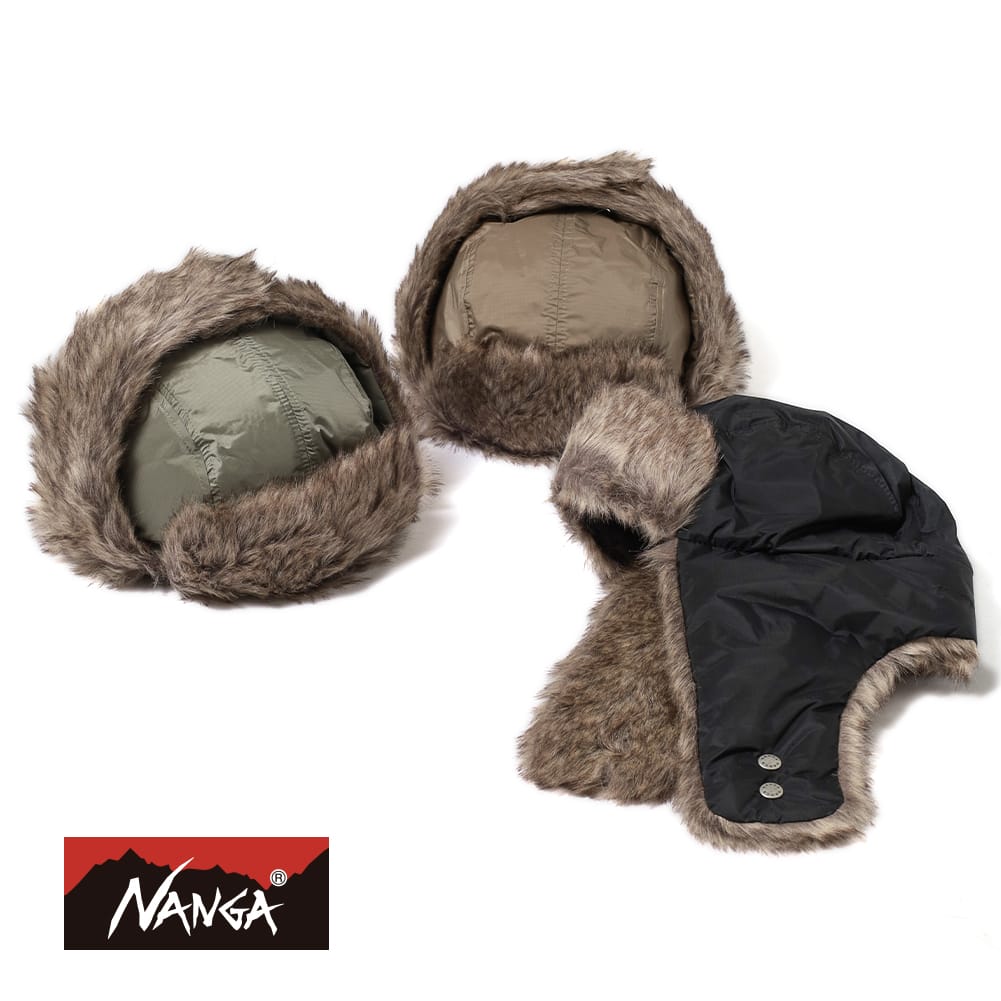 【P20倍】【ランキング入賞】【返品交換送料無料】NANGA（ナンガ）AURORA TEX FUR FLIGHT CAP（オーロラテックス ファーフライトキャップ）防水 透湿 撥水 フライトキャップ ミリタリー フェイクファー
