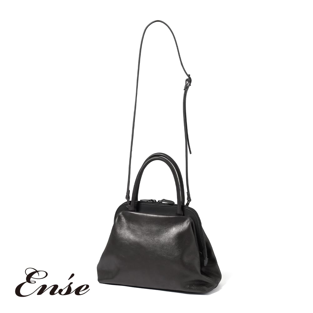 【返品交換送料無料】Ense(アンサ)/gamaguchi bag S(ガマグチバッグS)/鞄 2way 本革 日本製 ショルダーバッグ トートバッグ