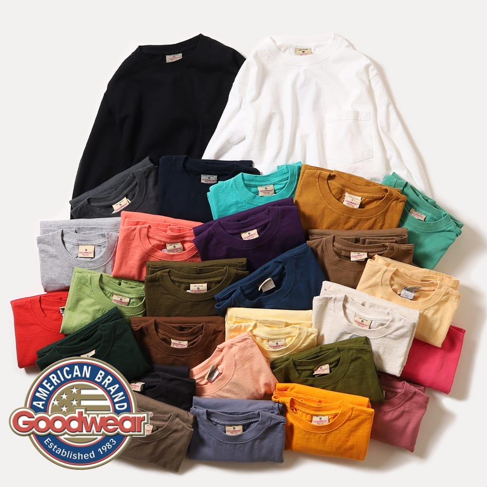 ʸ̵ۡڹʡGoodwearʥåɥL/S POCKET TEEʥ󥰥꡼ ݥåT˥ݥT T Ĺµ 󥰥꡼...