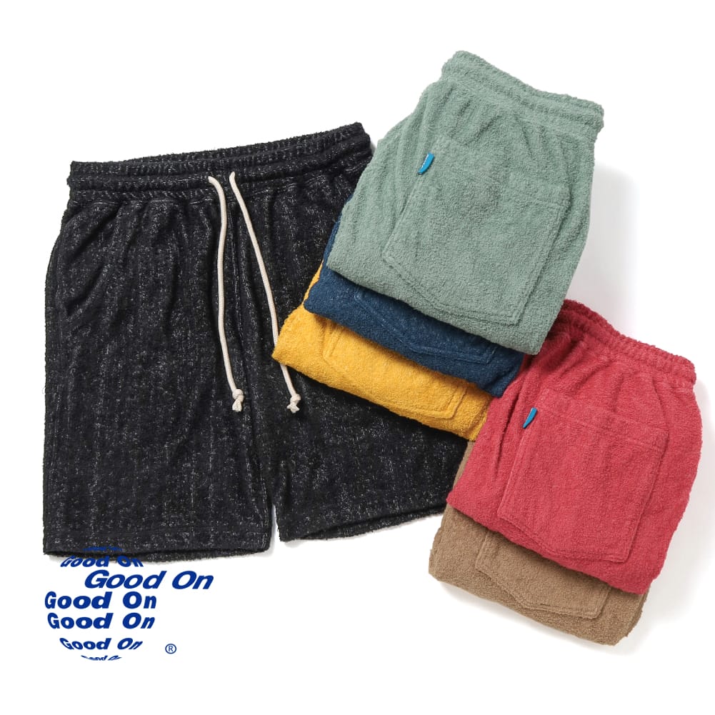 【返品交換送料無料】Good On（グッドオン）D-PILE EASY SHORTS（ダブルパイル イージーショーツ）パイル パイル地 ショーツ ハーフパンツ ショートパンツ セットアップ USAコットン 反応染め 製品染め ガーメントダイ 日本製