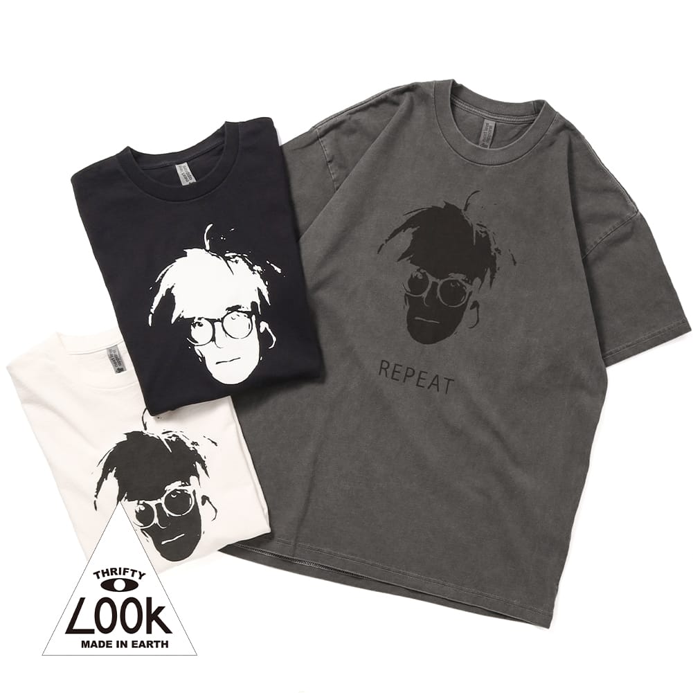 Rakuten - 【返品交換送料無料】THRIFTY LOOK（スリフティールック）REPEAT SS TEE（リピート ショートスリーブティー）Tシャツ 半袖 半袖T プリント グラフィックプリント ピグメント加工 アンディ・ウォーホル Andy Warhol