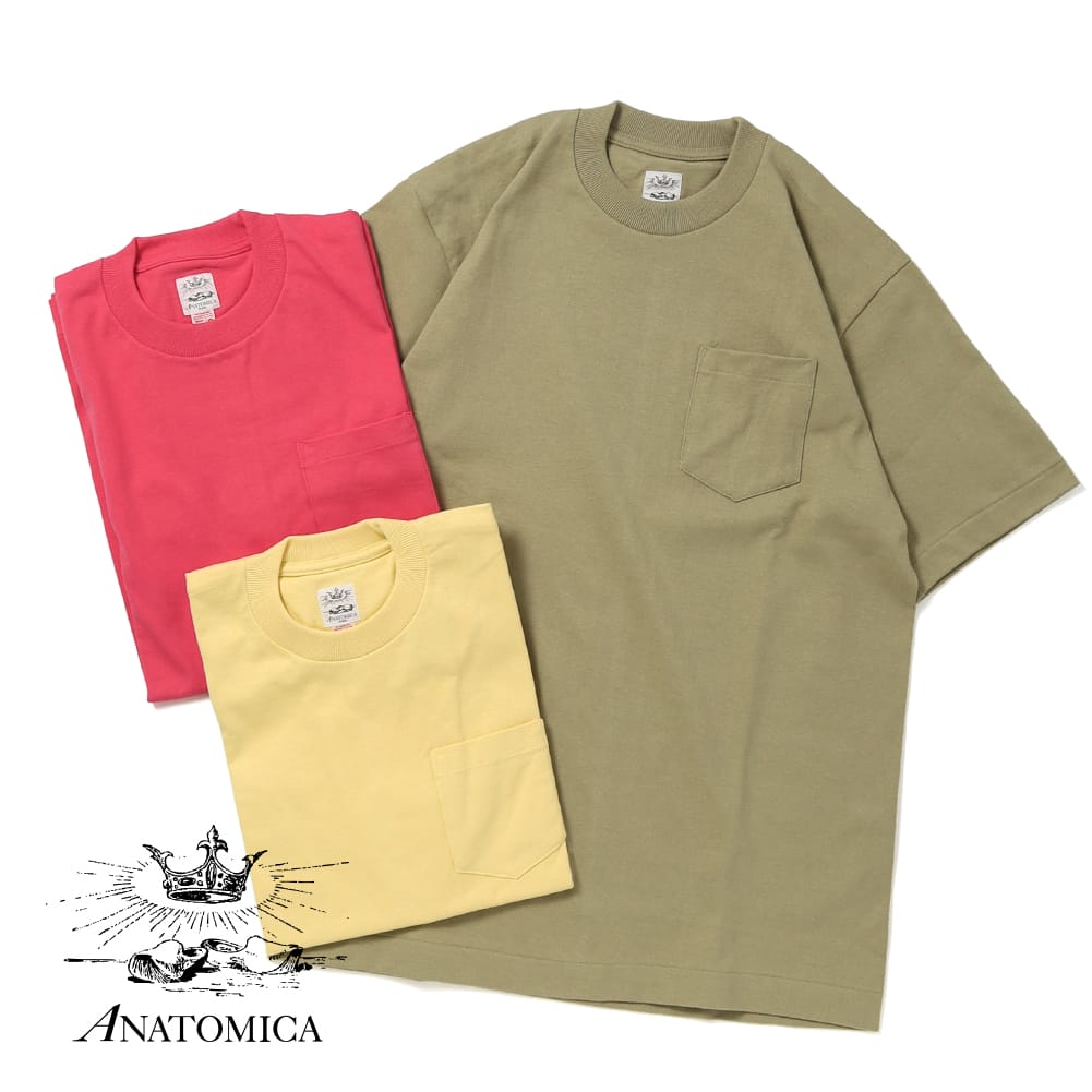 【返品交換送料無料】アナトミカ ポケT ポケTEE 半袖 Tシャツ 白T 無地 カットソー メンズ レディース ANATOMICA MADE IN JAPAN 日本製