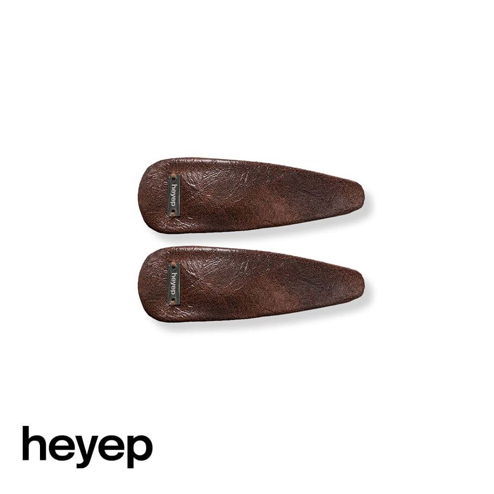 Rakuten - heyep(ヘイップ)/Vintage Faux Leather Hair Clips(2-piece)(ヴィンテージフェイクレザーヘアクリップ)/ヘアスタイル ヘアアレンジ ヘアピン フェイクレザー ヘアアクセサリー hp03826