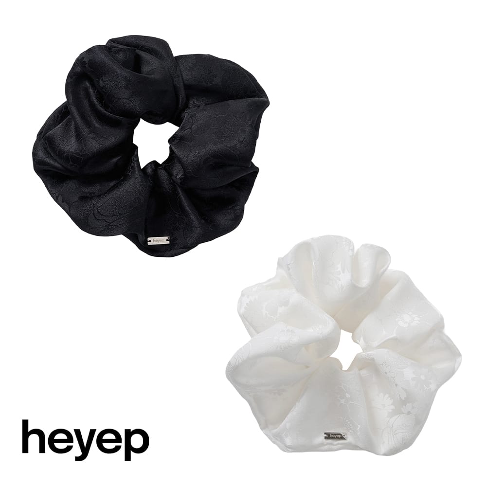 Rakuten - heyep(ヘイップ)/Floral Silk Jacquard Mini Scrunchie(フローラルシルクジャガードミニシュシュ)/ヘアアレンジ ヘアアクセサリー ヘアスタイル ヘアゴム シルク素材 オケージョン 花柄 hp04126
