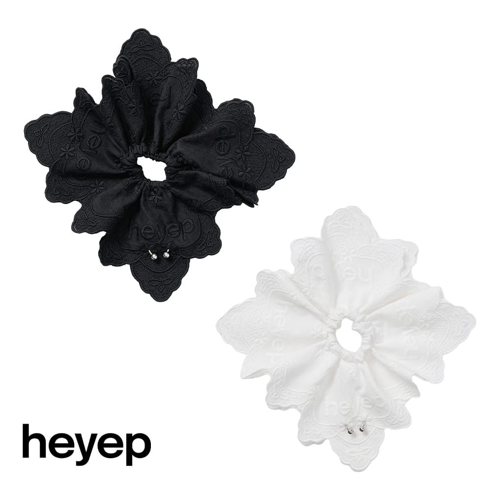 Rakuten - heyep(ヘイップ)/Pierced Lace Scrunchie(ピアスレースシュシュ)/レース ヘアアクセサリー ヘアゴム ヘアアレンジ ヘアスタイル カジュアル hp04426