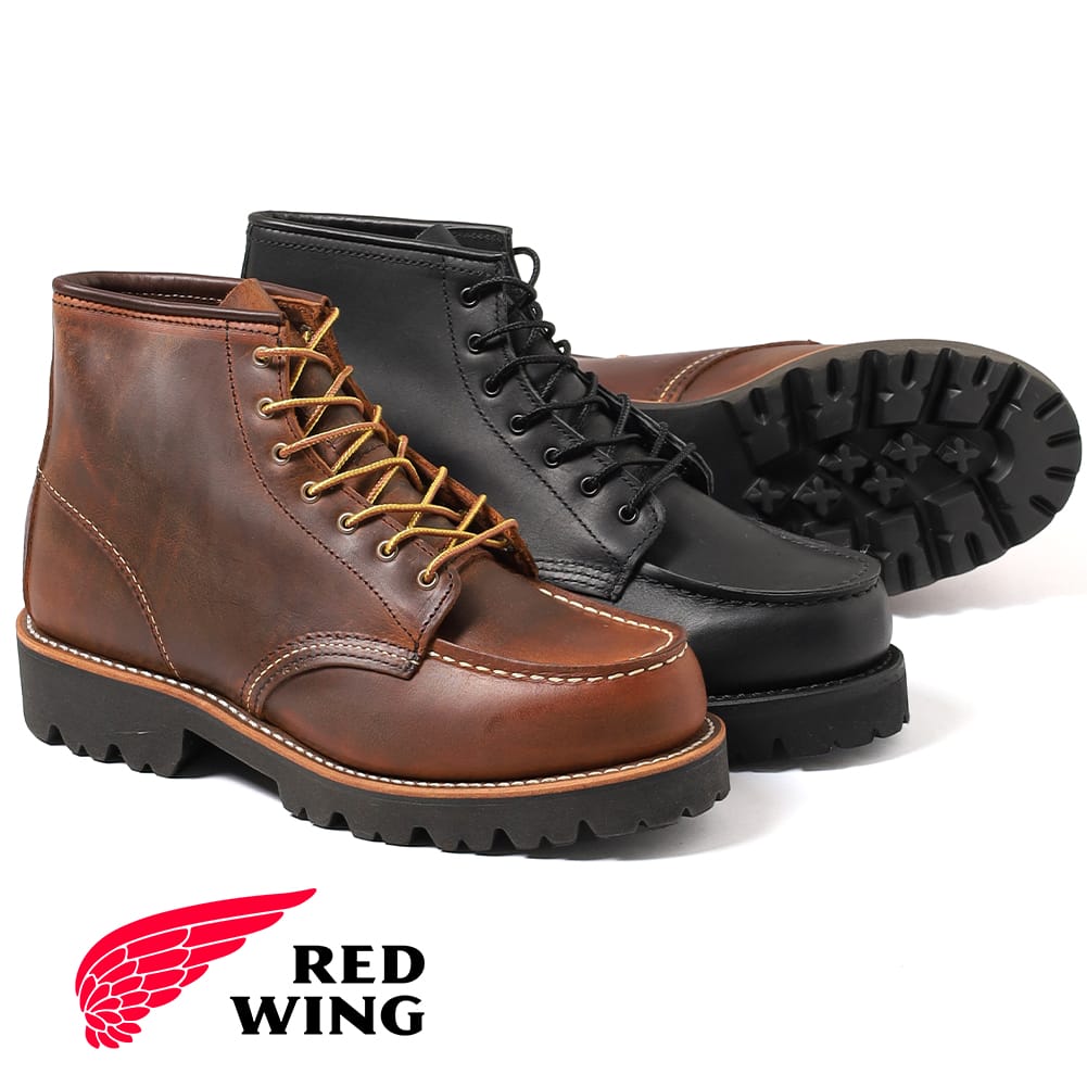 Rakuten - 【7月1日価格改定】【返品交換送料無料】RED WING(レッドウイング) PORTER MOC(ポーター モック) レディース マウンテンブーツ モックトゥ ブラックバウンダリー カッパー・ラフアンドタフ エキストラライトラグソール 3497 3498 Bワイズ